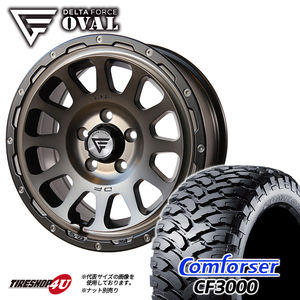 4本セット DELTA FORCE OVAL 17x8.0J 5/127 +40 MSP COMFORSER CF3000 M/T 33x12.50R17 ブラックレター ジープ ラングラー JL JK