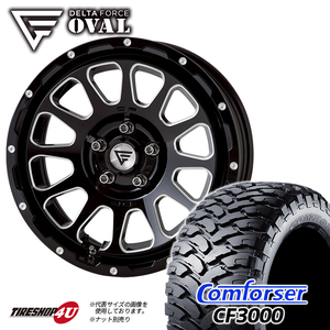 4本セット DELTA FORCE OVAL 17x8.0J 5/127 +40 BSM COMFORSER CF3000 M/T 33x12.50R17 ブラックレター ジープ ラングラー JL JK