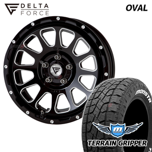 4本セット DELTA FORCE OVAL 17x7.0J 5/114.3 +32 BSM MONSTA TERRAIN GRIPPER A/T 265/65R17 ホワイトレター RAV4 XA50 外形アップ