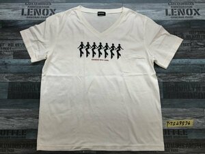 〈送料280円〉DANSKIN ダンスキン レディース Vネック プリント 半袖Tシャツ M クリーム