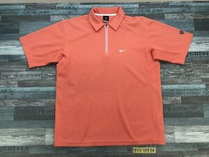 〈送料280円〉NIKE GOLF ナイキゴルフ メンズ DRY-FIT ハーフジップ 半袖ポロシャツ M オレンジ