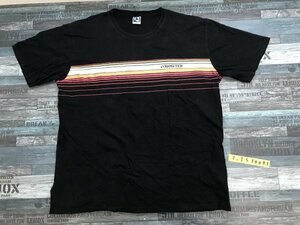 〈送料280円〉HANG TEN ハンテン メンズ ロゴプリント ボーダー 半袖Tシャツ 大きいサイズ 4L 黒