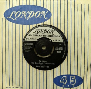 *PAUL CLAYTON/SO LONG(IT'S BEEN GOOD TO KNOW YUH)' 1960'UK LONDON 7INCH