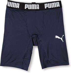 【KCM】Z-puma-489-XL★展示品★【PUMA】メンズ　コンプレッション ショートタイツ インナースパッツ　サッカー　656333-06　ネイビー　XL