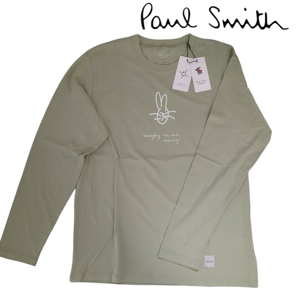 新品 Paul Smith ポールスミス 長袖Tシャツ Ｌ ラビットウサギ ポールズラビット プリントTシャツ ロングTシャツ ラウンジウェア