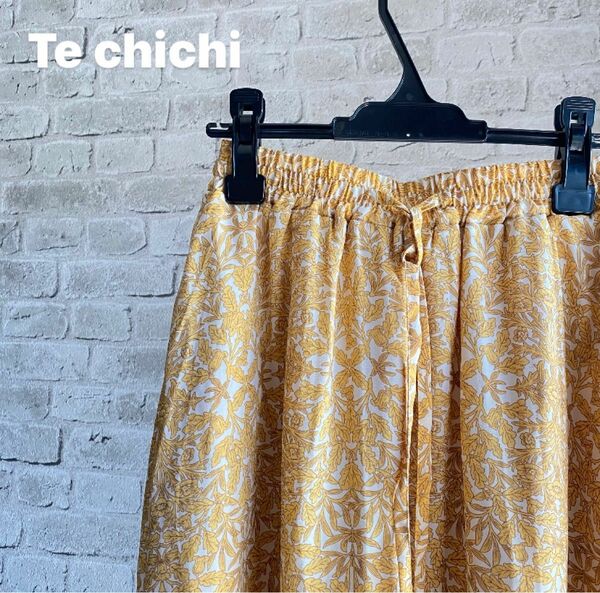 【3/28限定】Te chichi 単色ボタニカル柄マキシスカート