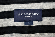 Y-6271★送料無料★BURBERRY GOLF バーバリー ゴルフ★正規品 日本製 ボーダー ホースロゴ 織り生地 ストレッチ素材 長袖 ポロシャツ 4_画像7