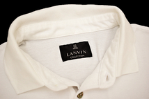 Y-6306★送料無料★超美品★LANVIN COLLECTION ランバン コレクション★日本製 胸ロゴ刺繍 白色 鹿の子 半袖 ポロ シャツ 52_画像3