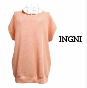 INGNI サマーニット フレンチ袖 Ｔシャツ カットソー サーモンピンク