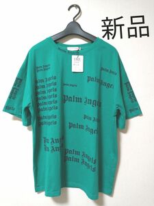 ☆新品タグ付き　秋夏生地　アルファベットTシャツ　ショルダーダウン　5分袖　グリーンT　LLー4L