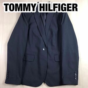 TOMMY HILFIGER トミー ヒルフィガー テーラードジャケット 10 ストライプ ネイビー シングル センターベント