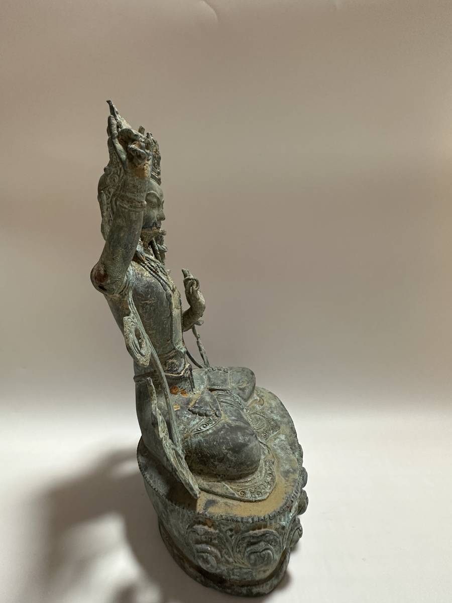 時代 古銅製 東洋彫刻 仏像 チベット仏 30cm 1839g 観音菩 | JChere