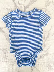 【1.2度着用 美品】Baby GAP ロンパース★青色　ボーダー　60㎝