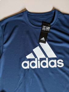 adidas アディダス　Tシャツ　Mサイズ　　色インクブルー　APC513A　デカロゴ　ビッグロゴ