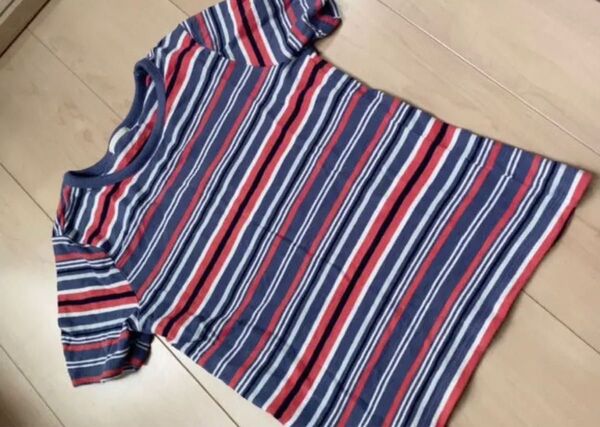クーポン使用で300円 gu ボーダー 半袖ニット