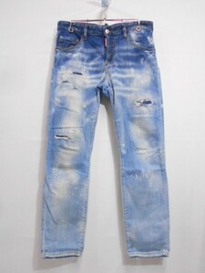 71 送80サ 0905%D05 DSQUARED2 ディースクエアード2 19AW Skater Jean スケータージーンズ USED加工 S71LB0638 イタリア製 サイズ46 中古品