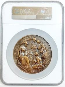 2017年 カナダ ウナとライオン 10オンス 銅メダル アンティーク プルーフ 銅貨 NGC PF68 ANTIQUED 10oz 1867年 コンフェデレーションメダル