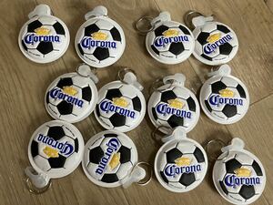 新品未使用非売品コロナビールCORONA BEER サッカーボールクッションキーホルダー11個セット　ストラップノベリティー