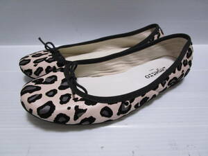  super special price! France made! excellent prompt decision!Repetto Repetto Lady's low heel Flat ballet shoes pumps Leopard pattern 38