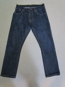 超特価!即決!Nudie Jeans ヌーディージーンズ メンズ ユーズド加工 ジーンズ インディゴ デニムパンツ W31 股下約72cm