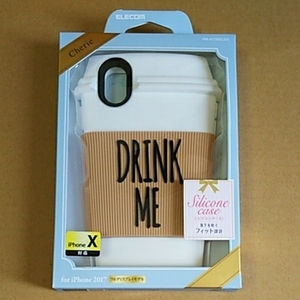 *ELECOM iPhoneX case Cherie cup design silicon case falling . prevent Fit design white PM-A17XSCJ03