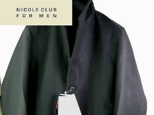 AW/50-XL/\20,680〓NICOLE CLUB FOR MEN★スタンド襟チェスター・コート/bk