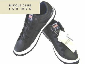 AW/26.5cm/今期新作★送料無料☆/\12,100(税込)=NICOLE CLUB FOR MEN・Admiral/Wネーム・スニーカー/bk