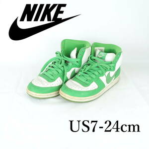 MK0997*NIKE*ナイキ*レディースハイカットスニーカー*US7-24cm*緑×白