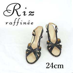 MK1147*Riz raffinee*リズラフィーネ*レディースサンダル*24cm*黒