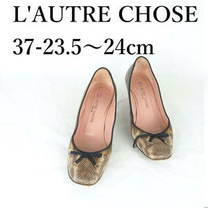 MK1380*L'AUTRE CHOSE*ロートレショーズ*レディースパンプス*37-23.5〜24cm*パイソン柄