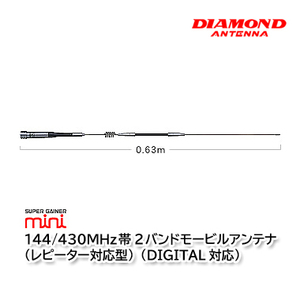 第一電波工業 SGM506R 144/430MHz帯2バンドモービルアンテナ ダイヤモンドアンテナ