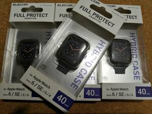 【4個】エレコム Apple Watch 40mm 用 フルカバーケース ハイブリッド AW-40CSUCBKC　4549550207317 