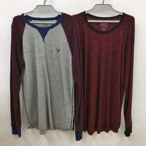 アメリカンイーグル 長袖Tシャツ ロゴ刺繍 XL / XXL 各1点 計2枚まとめ売り ラグラン 未使用 2308WR100