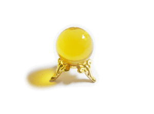 シトリン・黄水晶の丸玉（直径20mm）バリの僧侶による祈祷＆浄化済みの天然石丸玉・財運アップ、商売繁盛のパワーストーン♪