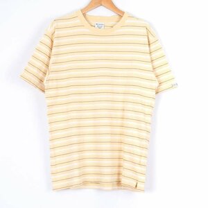 コロンビア Tシャツ 半袖 ボーダー アウトドア カットソー トップス コットン100％ メンズ Mサイズ イエロー Columbia