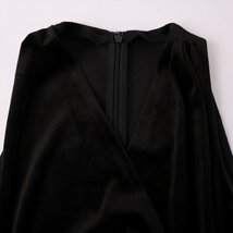 アナイ ワンピース ロング ドレス ノースリーブ 膝下丈 無地 日本製 フォーマル 黒 レディース 38サイズ ブラック ANAYI_画像3