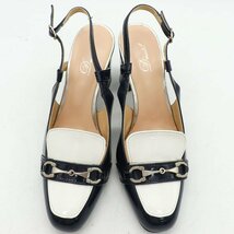 バックストラップパンプス エナメル ビット金具 日本製 シューズ 靴 レディース 22.5cmサイズ ネイビー Dear Dmaetel_画像7