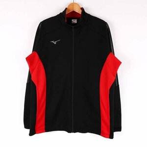  Mizuno спортивная куртка длинный рукав джерси Zip выше спорт одежда tops большой размер мужской 2XL размер черный Mizuno