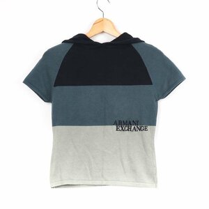 アルマーニ エクスチェンジ 半袖パーカー ニット Tシャツ ロゴ コットン100% トップス レディース Sサイズ グリーン ARMANI EXCHANGE