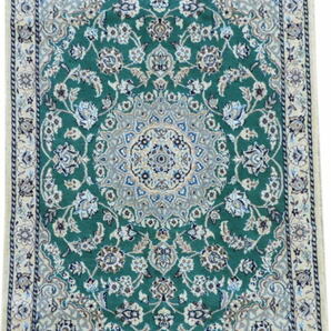 ペルシャ絨毯 カーペット ウール＆コットン 手織り高級 ペルシャ絨毯の本場 イラン ナイン産 玄関マットサイズ 120cm×80cm 本物保証