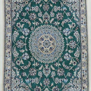 ペルシャ絨毯 カーペット ウール＆コットン 手織り高級 ペルシャ絨毯の本場 イラン ナイン産 玄関マットサイズ 120×80cm 本物保証