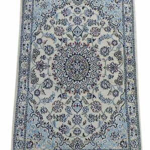 ペルシャ絨毯 カーペット ウール＆コットン 手織り高級 ペルシャ絨毯の本場 イラン ナイン産 玄関マットサイズ 120cm×79cm 本物保証