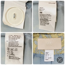 z1041 H&M エイチアンドエム ジャケット 長袖 ハイネック ラメ 光沢 フルジップ EUR:32 US:2 裏地 総柄 上品 ゴージャスなゴールドスタイル_画像10