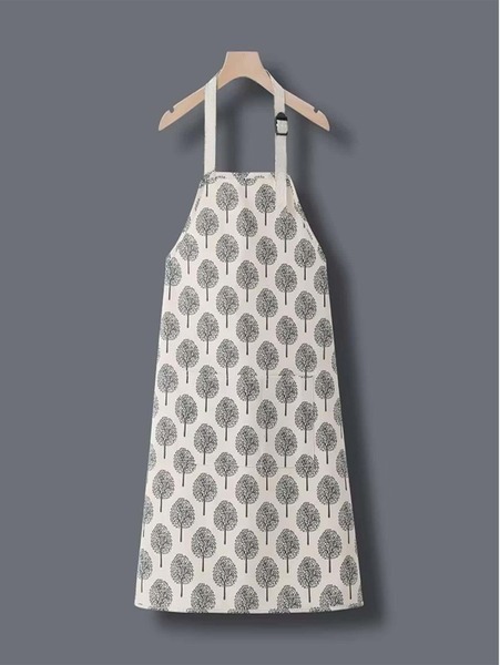 【お買い得品!】【新品】【送料込み】【レディースサイズ】首掛けタイプ ツリーパターンエプロン ナチュラル