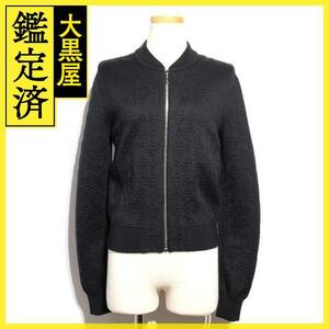 HERMES　エルメス　ニットブルゾン　ジップアップカーディガン　レディース 36　ブラック　クリケティス　カシミヤ　シルク　【200】