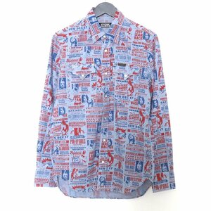 HYSTERIC GLAMOUR print design western shirt S size blue group 0224AH02 Hysteric Glamour 