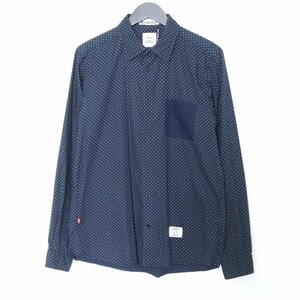 BEDWIN ドット柄長袖シャツ サイズ3 ネイビー ベドウィン dot l/s shirt