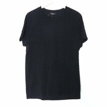 BALMAIN ベロア総ロゴTシャツ ブラック Lサイズ 1601I378 バルマン 半袖カットソー_画像1