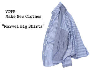 ★DUT★【VOTE Make New Clothes】Marvel Big Shirts◆スーパービッグサイズ！ マルチストライプシャツ 着画あり◎◆SH|DB