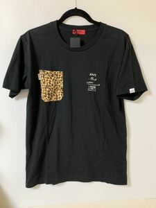 即決/タグ付き Optimystik オプティミスティック Tシャツ/Mサイズ/ブラック/黒/T-SHIRT/Tee/USED/ポケットポイントデザイン/保管のヨレ等